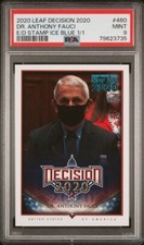 Dr. Anthony Fauci 2020 Leaf Decision #460 Ice Blue Foil Rookie Card RC 1/1 PSA 9 picture