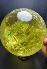 17.7lb Rare Top Natural Citrine Quartz Sphere Rainbow Crystal Ball Reiki Gem picture