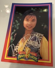 Power Rangers 94 MMPR Card Signed THUY TRANG Yellow AUTOGRAPH TRINI Y2K VTG RARE picture