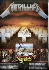 Metallica Signed Master of Puppets Poster Burton Hetfield Ulrich Hammett BECKETT picture