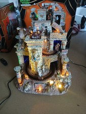 Lemax Spooky Town Doomed Temple Illuminated Lighted Resin House w/ Box picture