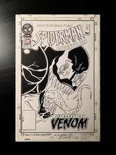 Spider-Man Adventures 10 Venom Original Art Cover by Alex Saviuk signed picture
