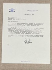 Vice President Al Gore Authentic Original Autographed Signed Letter To Designer picture