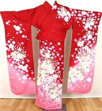 20% off Full of flowers this authentic silk furisode kimono (ki23 From Japan picture