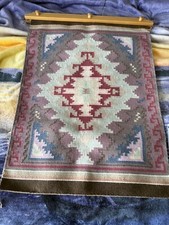 VINTAGE NAVAJO 100% Hand Woven Wool Rug 27.5 X 37.5 picture
