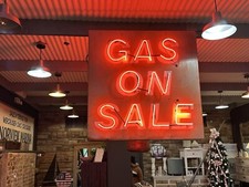 NEON Original GAS ON SALE Double Sided Painted Metal Can picture