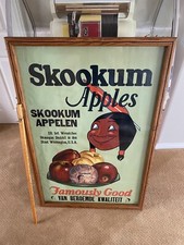 Antique Advertising SKOOKUM Framed Cardboard Poster Old Store Sign 48x32β Circa picture