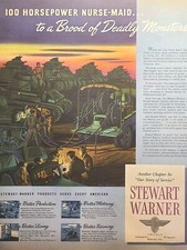 Stewart-Warner Tank Brigade Alemite Mobile Grease Truck Vintage Print Ad 1941 picture