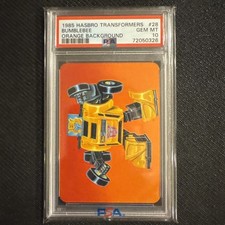 1985 Hasbro Transformers Card Bumble Bee Orange Background Rare PSA 10 POP 4 picture
