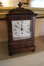 regency rosewood  fusee silver dial library clock James Peters Cambridge 1830  picture