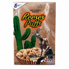 Travis Scott Reese’s Puffs Limited Edition Astroworld Cereal Box w/ Acrylic Case picture