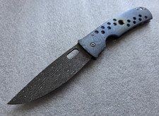 Tom Mayo Knives Full Dress Large TNT, Fireball Damascus, Blasted Timascus Frame picture