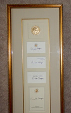 PRESIDENT REAGAN RARE SIGNED 4 DIFFERENT WHITE HOUSE CARDS. WITH AUTHENTICATION. picture