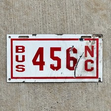 1914 North Carolina Bus Business Porcelain License Plate Few Examples Known 456 picture