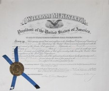 WILLIAM McKINLEY - CIVIL APPOINTMENT SIGNED 05/28/1897 WITH CO-SIGNERS picture