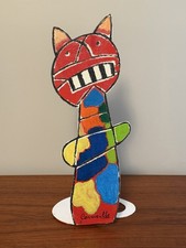 Cornelis Guillaume van Beverloo Corneille Metal Sculpture Polychrome Cat Signed picture