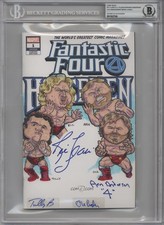 FANTASTIC 4 RIC FLAIR OLE ANDERSON ARN ANDERSON TULLY AUTO ORIGINAL ART 1/1 BAS picture