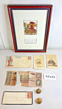 RARE Civil War Flag Remnant Photo Currency Button Lot Vintage Camden NJ 35C23 picture