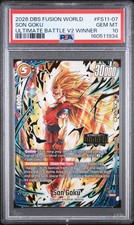 2026 DBS FUSION WORLD ULTIMATE BATTLE VOL 2 WINNER #FS11-07 SON GOKU PSA 10 picture