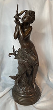 1894 Art Nouveau Mathurin Moreau Maiden Bronze Sculpture Cast by Susse Freres picture