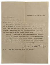 Susan B. Anthony Authentic Signed 8.25x10.75 1900 Letter BAS #AB14682 picture
