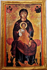 Madonna Jesus Virgin Mary Panagia Enthroned Greek Eastern Orthodox  Icon picture