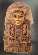 Postcard Egyptian Mummy Cartonnage Mask Royal Ontario Museum Toronto Canada 1979 picture