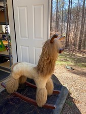 Gorgeous Vintage Life Size Rocking Horse Llama - Rare picture