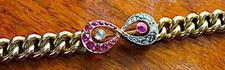 THE HOUSE OF KOCH ? ANTIQUE ART NOUVEAU RUBIES DIAMONDS,BRACELET,INFINITY,28.2gr picture