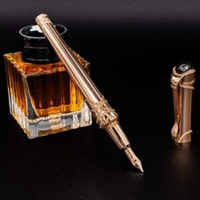 Etoile de Montblanc Joailliere Cognac Solid 18k Rose Gold LE 15 Fountain Pen picture