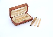 Vintage Estate Cartier Paris Platinum Agate Duke Cut Diamond Cigarette Holder picture
