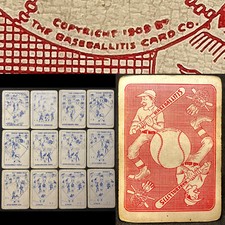 c1909 Obsolete Pre-War Antique Baseball Parlor Game Historic Playing Cards Rare picture