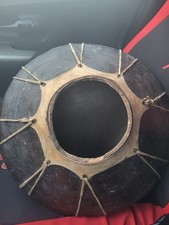 Tarahumara (Rarámuri) rawhide-bound clay pot, also known as an olla or water jug picture