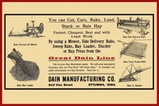 1910 Dain Mfg. Implements, Ottumwa, Iowa NEW Sign 24