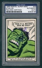 1966 Donruss Marvel Super Heroes #46 HULK Rookie| Stan Lee Signed PSA/DNA POP 1 picture