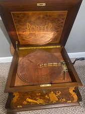 Porter Music Box 17 x 17 x 10 with 6 discs EUC picture