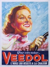 ANONYME VEEDOL POUR VOTRE MOTEUR L'HUILE QUI RESITE A LA CHALEUR old poster picture