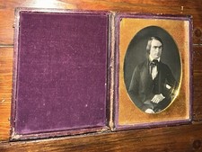 1840s 1/4 Daguerreotype Photo Man Plumbe Case? Old Note in Case from 1974 picture