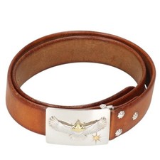 Goro's Men Wallet Small Eagle 4Cm Movable Square Buckle Belt 36 