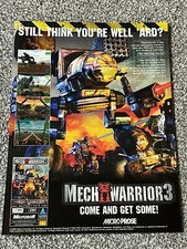 Collectable Vintage 1999 Magazine Advert Picture MechWarrior3 PC Hasbro Game Ad picture
