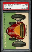 1954 Topps World on Wheels #30 Alfa Romeo Racing Car POP one PSA 10 (5719) picture