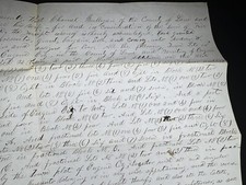 RARE Important ms Document 1856 Eugene Oregon Pioneers Patterson Signed Mulligan picture