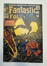 FANTASTIC FOUR #52 HIGH GRADE WHITE pgs. 1966 Silver Age 1st BLACK PANTHER  picture