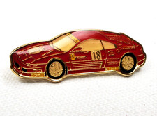 Vintage Gold Tone Red Enamel Ferrari Sports Car 18 Pin Racing F 348 TB Challenge picture