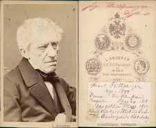 Franz Grillparzer, Austrian playwright CDV vintage albumen business card, F picture