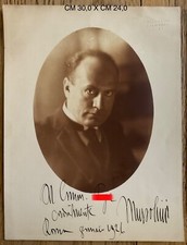 ITALIA IL CAPO DEL GOVERNO GRANDE FOTO CON DEDICA AUTOGRAFA ROMA 1926 FOTO GATTI picture