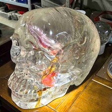 102.8LB Large Rare Top Natural Clear Crystal Skull Carved Quartz Heal Collection picture