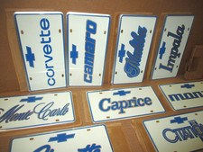 CHEVY Chevrolet - ORIGINAL BOWTIE 9 TAG Full Dealer Set IN BOX for New Car 1980s picture