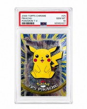 2000 TOPPS CHROME POKEMON T.V. #25 PIKACHU PSA 10 picture