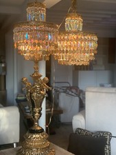 HOLLYWOOD REGENCY Only TABLE LAMP TONS OF CRYSTALS picture